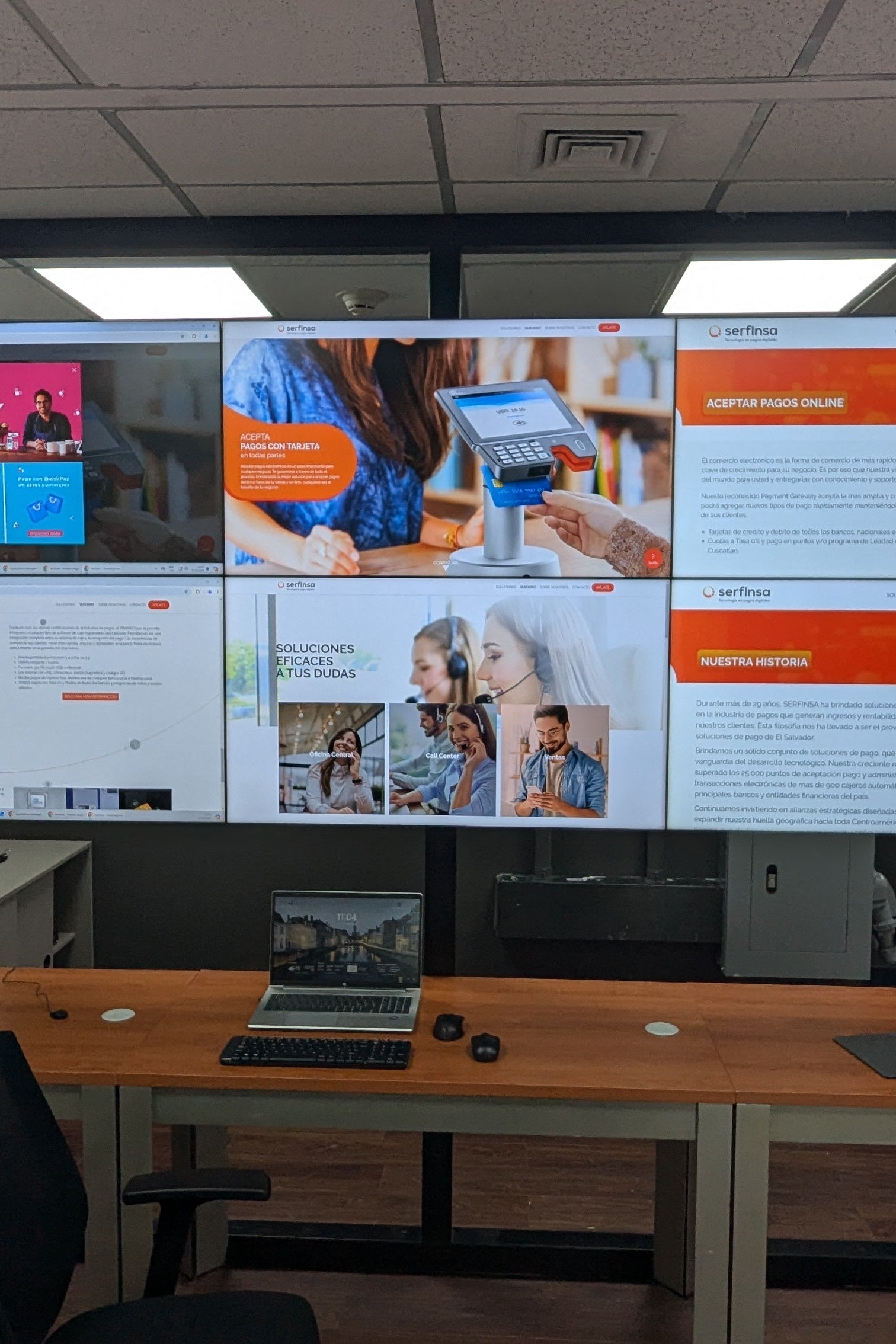 Videowall instalado para SERFINSA